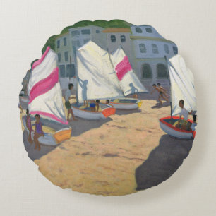 Sailboats Costa Brava 1999 Round Cushion