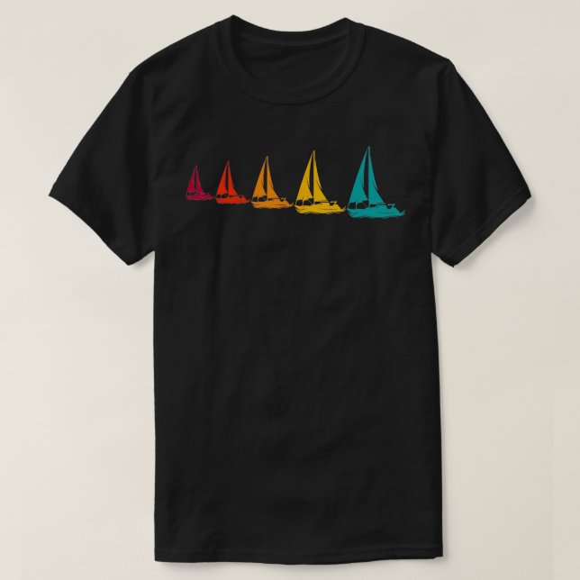 Sailboats Graphic For Sailors Retro Sailing  T-Shirt (Design Front)