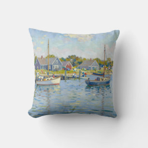 Sailboats Impressionism New England Cushion