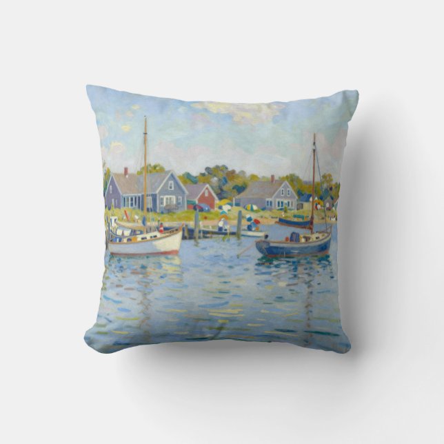 Sailboats Impressionism New England Cushion (Front)