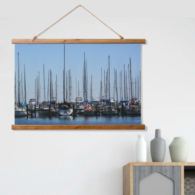 Sailboats in a Row Photographic Hanging Tapestry (Creator Uploaded)