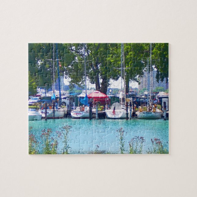 Sailboats In Dock Jigsaw Puzzle (Horizontal)