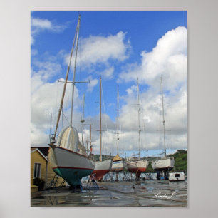 Sailboats in Dry Dock in Antigua Canvas Print