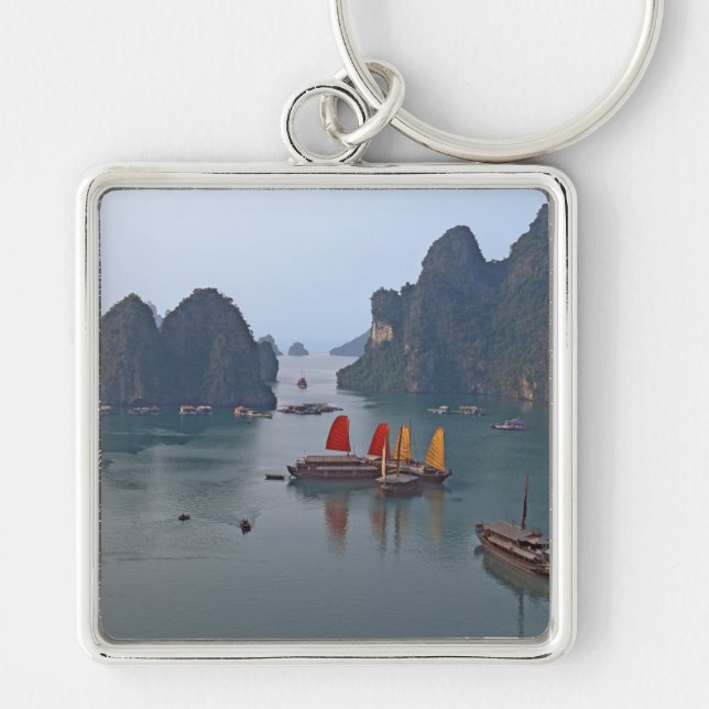 Sailboats in Ha Long Bay - Vietnam, Asia Key Ring (Front)