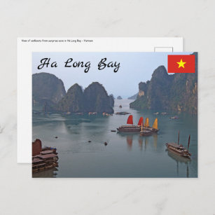Sailboats in Ha Long Bay - Vietnam, Asia Postcard