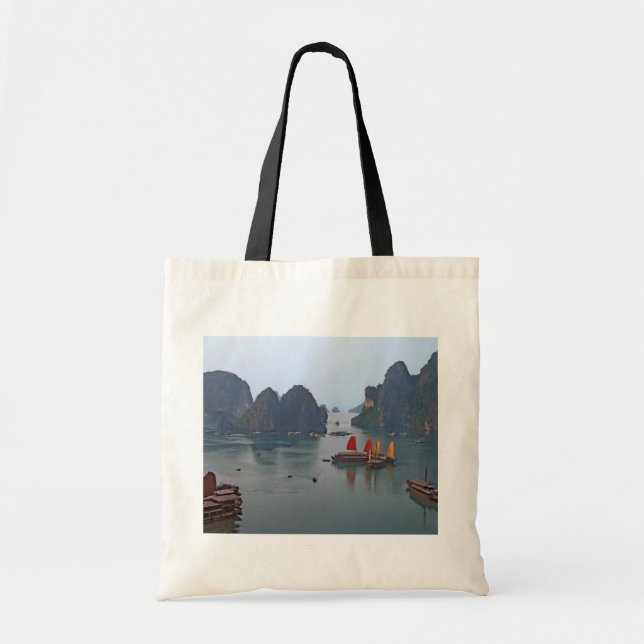 Sailboats in Ha Long Bay - Vietnam, Asia Tote Bag (Front)