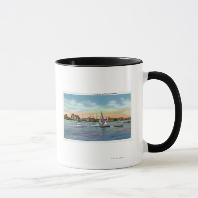 Sailboats in Lewis Bay, Englewood Beach View Mug (Right)