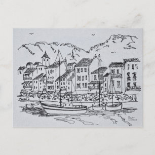 Sailboats in the Harbour   Cassis, France Postcard