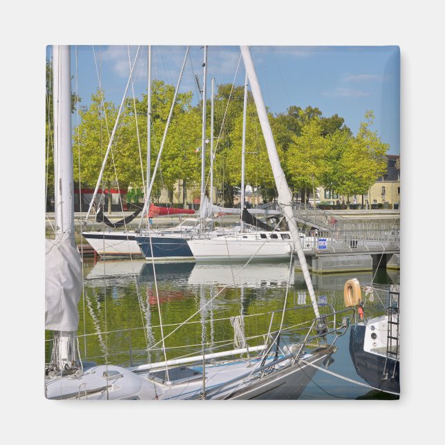 Sailboats in the port of Vannes in France  Magnet (Front)