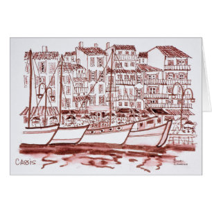 Sailboats Moored in the Harbour   Cassis, France