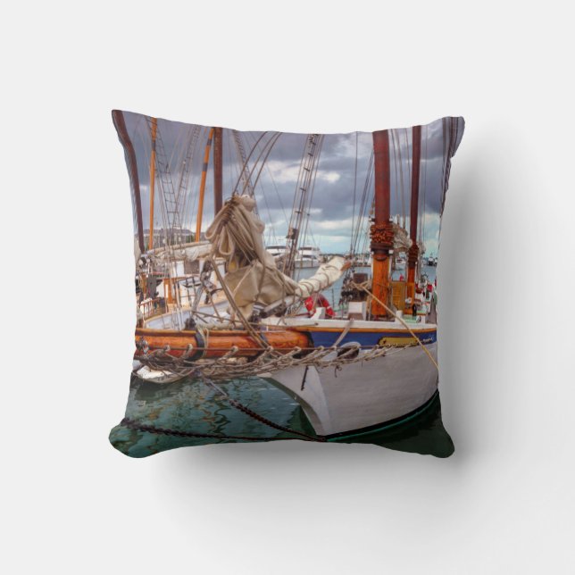 Sailboats Morred At Key West Cushion (Front)