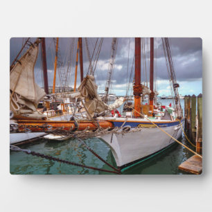 Sailboats Morred At Key West Plaque