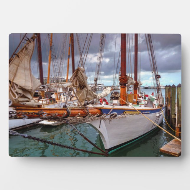 Sailboats Morred At Key West Plaque (Front)