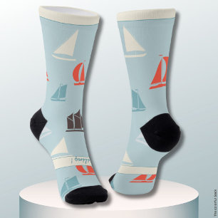 Sailboats, Nautical Blue Hobby Socks