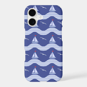 Sailboats On A Striped Sea Pattern