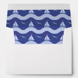 Sailboats On A Striped Sea Pattern Envelopes