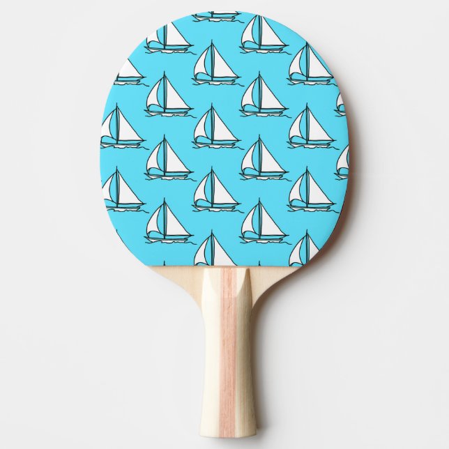 Sailboats On Blue Sea Pattern Ping Pong Paddle (Front)