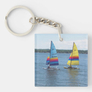 Sailboats on Silver Lake Key Ring