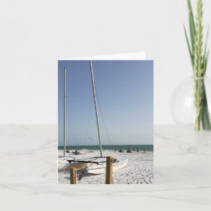 Sailboats on the Beach blank note card