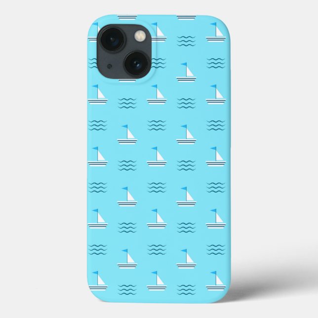 Sailboats On The Blue Sea Pattern Case-Mate iPhone Case (Back)