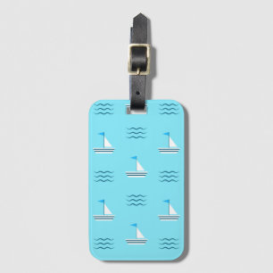 Sailboats On The Blue Sea Pattern Luggage Tag