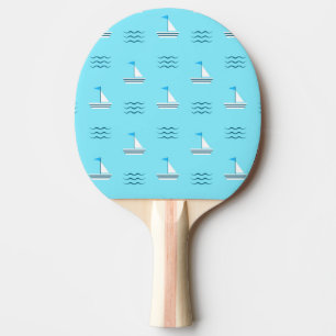 Sailboats On The Blue Sea Pattern Ping Pong Paddle