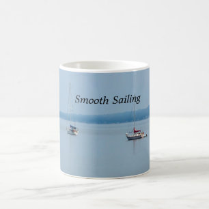 Sailboats on the river coffee mug