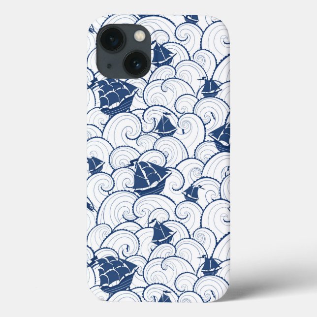 Sailboats On The Sea Pattern Case-Mate iPhone Case (Back)