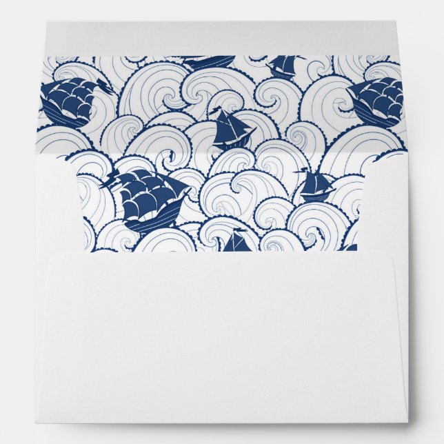 Sailboats On The Sea Pattern Envelopes (Back (Bottom))