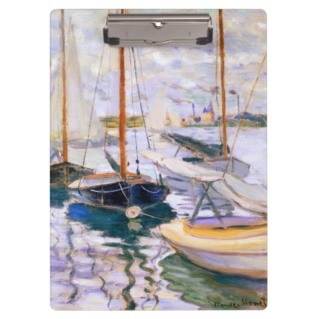 Sailboats on the Seine at Petit  Claude Monet      Clipboard (Front)