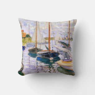 Sailboats on the Seine at Petit  Claude Monet   Cushion