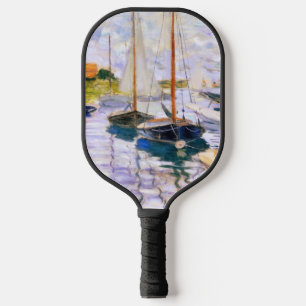 Sailboats on the Seine at Petit Claude Monet Pickleball Paddle