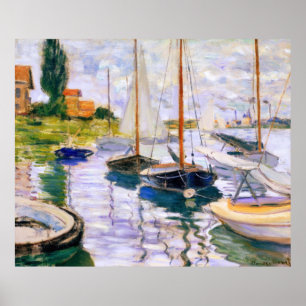 Sailboats on the Seine at Petit  Claude Monet   Poster