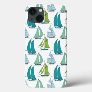 Sailboats On The Water Pattern iPhone 13 Case