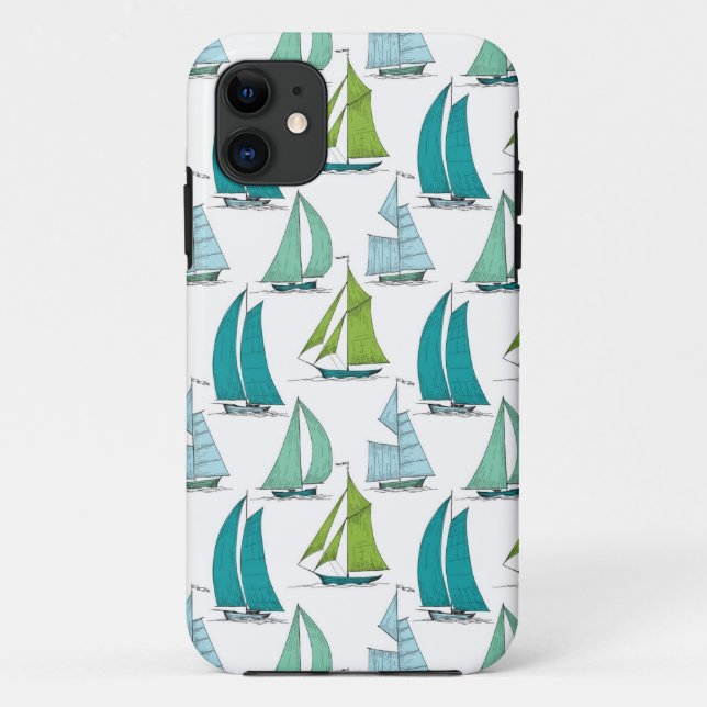 Sailboats On The Water Pattern Case-Mate iPhone Case (Back)