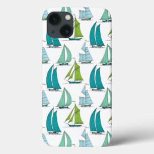 Sailboats On The Water Pattern iPhone 13 Case