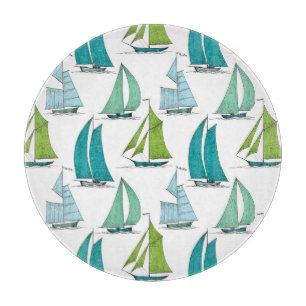Sailboats On The Water Pattern Cutting Board
