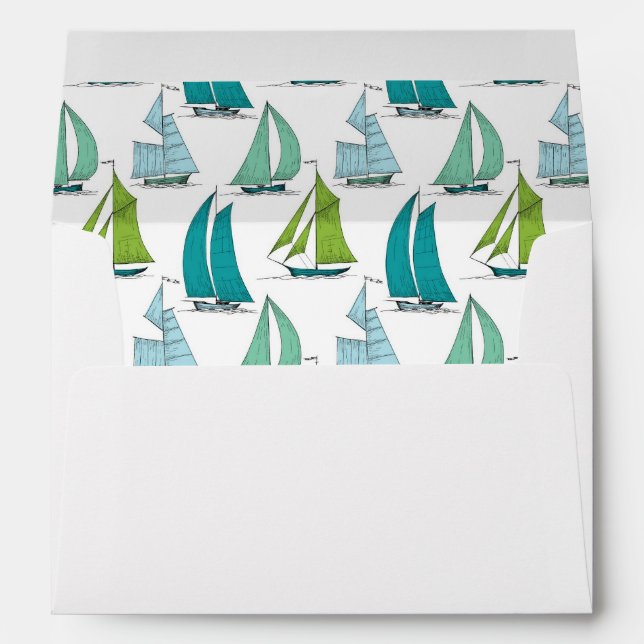Sailboats On The Water Pattern Envelope (Back (Bottom))