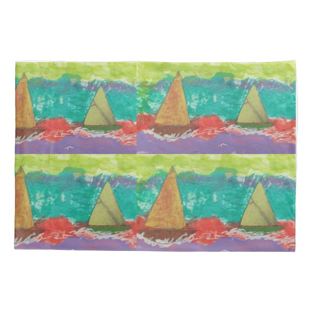 Sailboats Pillowcase (Back)