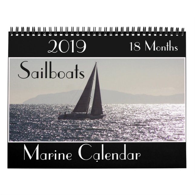 Sailboats Sailing Boats Ocean Marine 2019 Calendar (Cover)