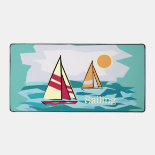 Sailboats Sailing Design Desk Mat