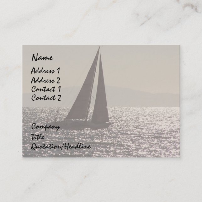 Sailboats Sailing Ocean Harbour Sea Marina Business Card (Front)