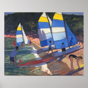 Sailboats South of France 1995 Poster