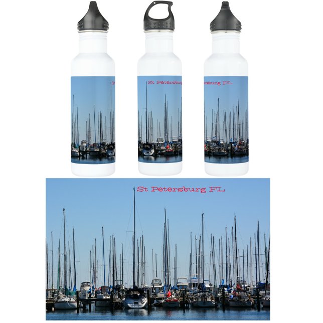 Sailboats St Petersburg Florida Customisable 710 Ml Water Bottle (Creator Uploaded)