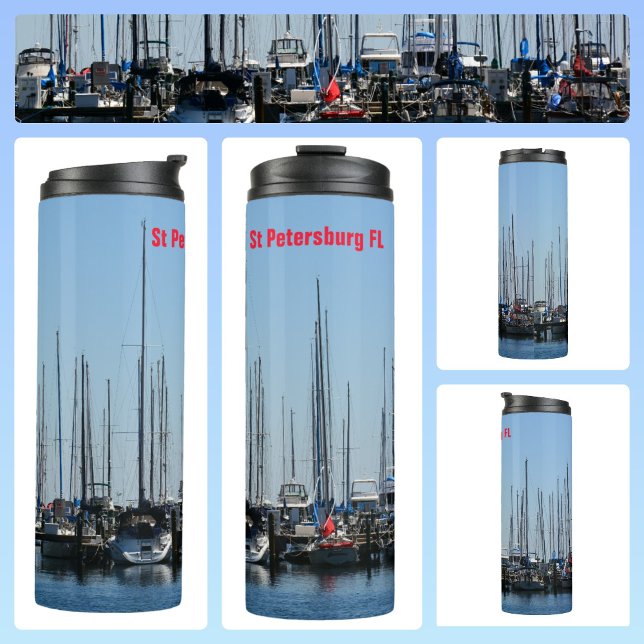 Sailboats St Petersburg Florida Customizable Thermal Tumbler (Creator Uploaded)