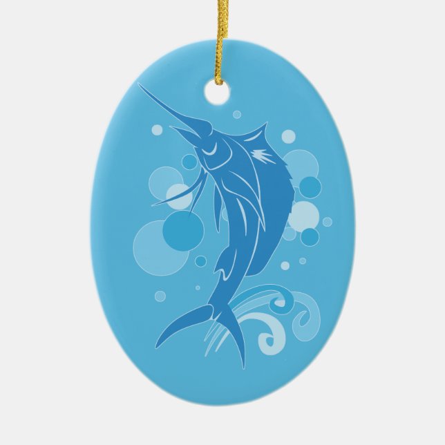 Sailfish Ceramic Ornament (Front)
