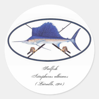 Sailfish decal classic round sticker