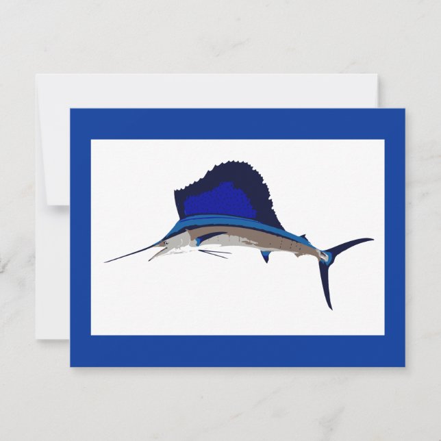Sailfish fishing graphic invitation (Front)