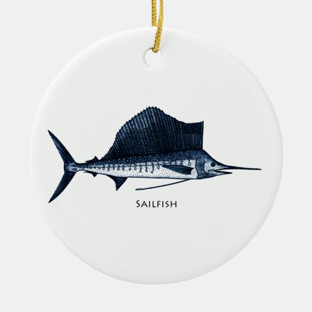 Sailfish Logo Ceramic Tree Decoration (Front)