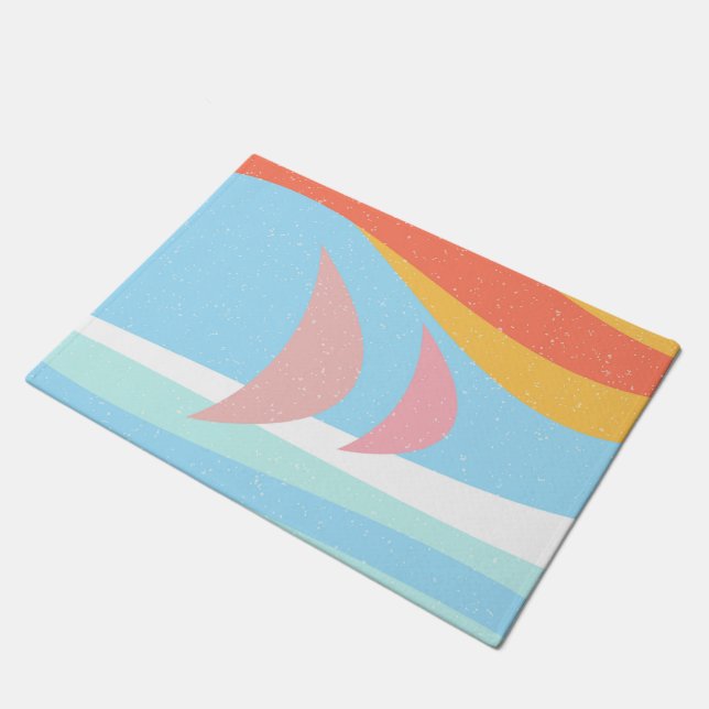 Sailing Abstract Pastel Design Doormat (Angled)